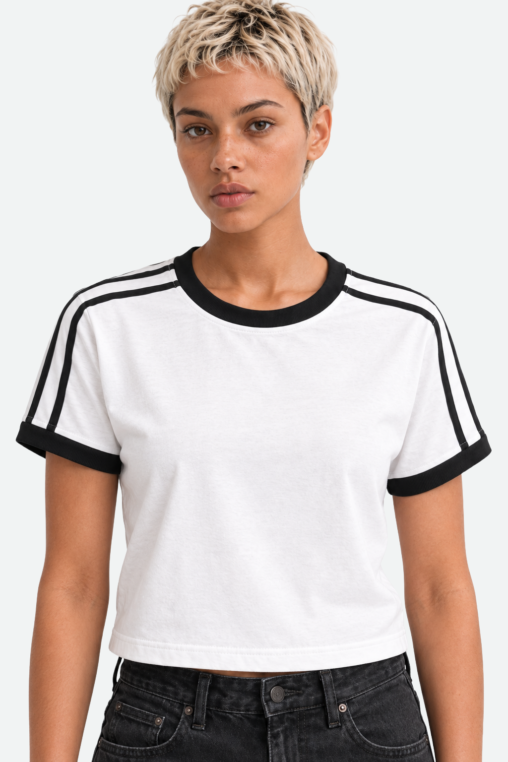 Three-Stripe Cropped Tee