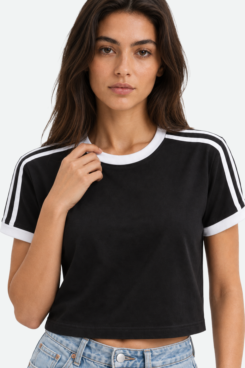 Three-Stripe Cropped Tee